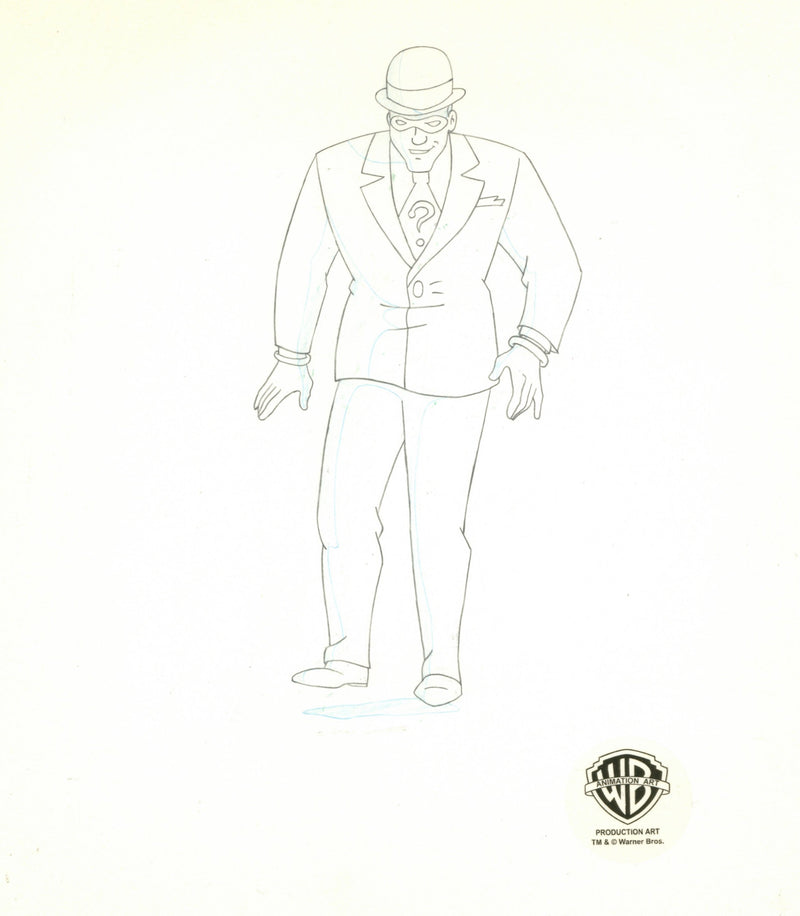 Batman The Animated Series Original Production Cel with Matching Drawing: The Riddler