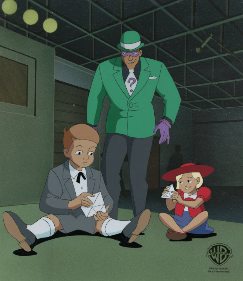 Batman The Animated Series Original Production Cel with Matching Drawing: The Riddler