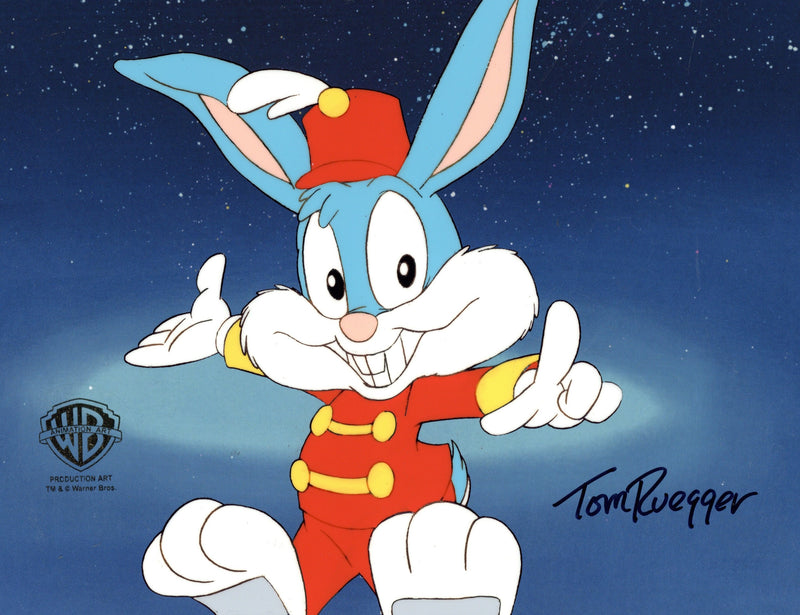 Tiny Toons Adventures Original Production Cel Signed by Tom Ruegger: Buster Bunny