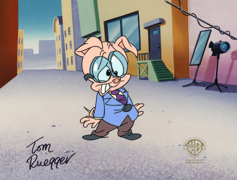 Tiny Toons Adventures Original Production Cel Signed by Tom Ruegger: Hamton