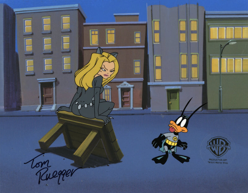 Tiny Toon Adventures Original Production Cel Signed by Tom Ruegger: Batduck, Michelle Pfeiffer