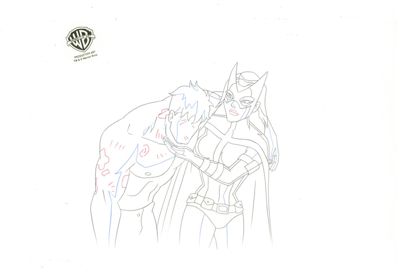 Justice League Unlimited Original Production Drawing: The Question and Huntress