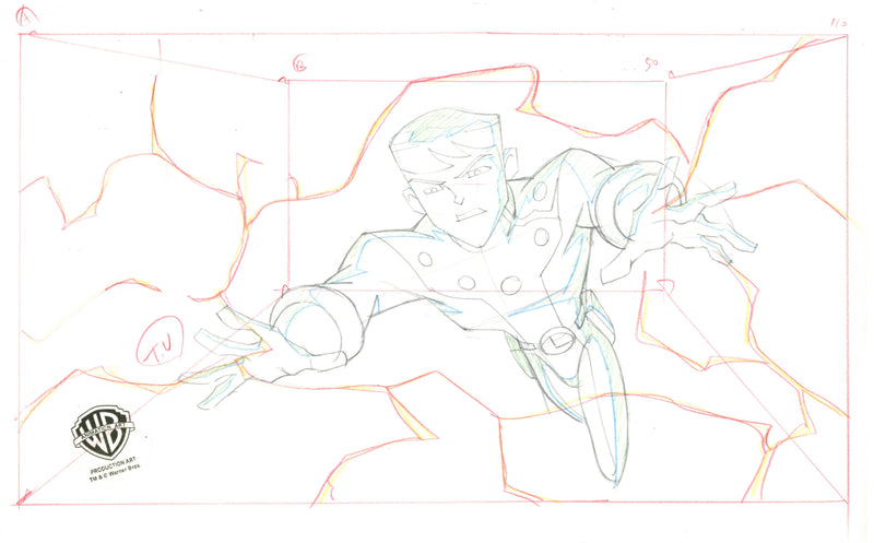 Legion of Superheroes Original Production Drawing: Cosmic Boy