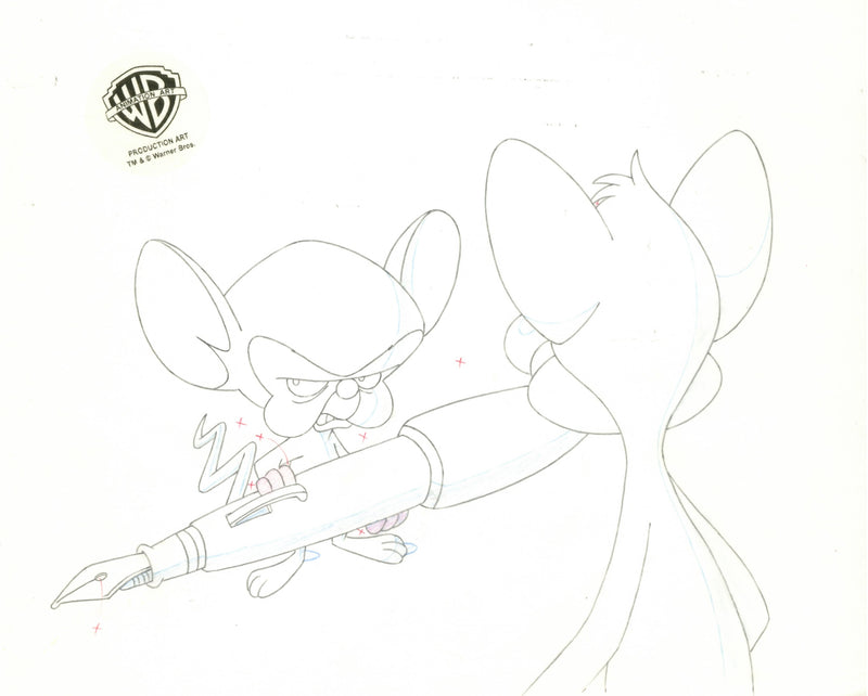 Pinky And The Brain Original Production Drawing: Pinky, Brain