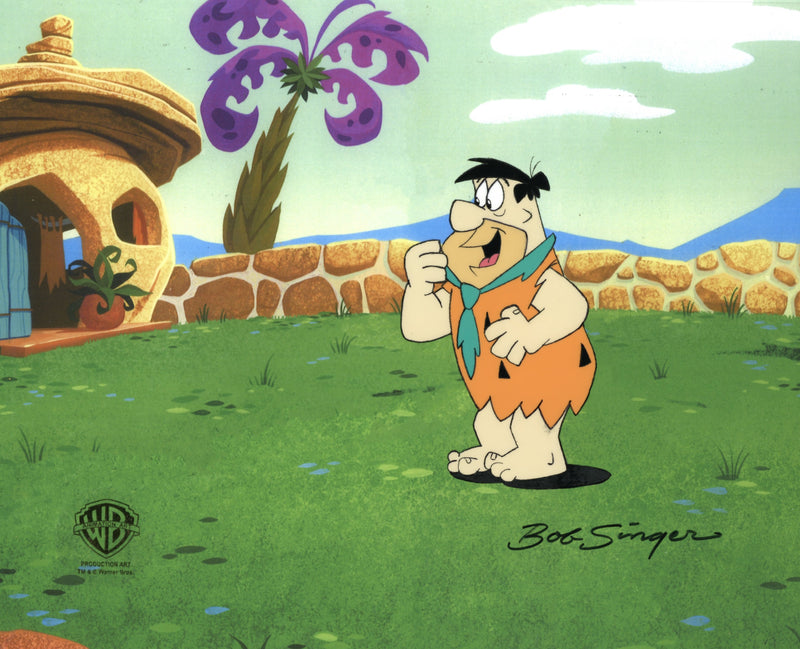 The Flintstones Original Production Cel Signed Bob Singer: Fred Flintstone