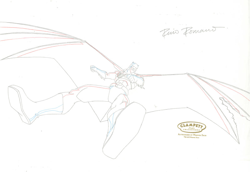 The Batman Original Production Drawing Signed By Rino Romano: Batman