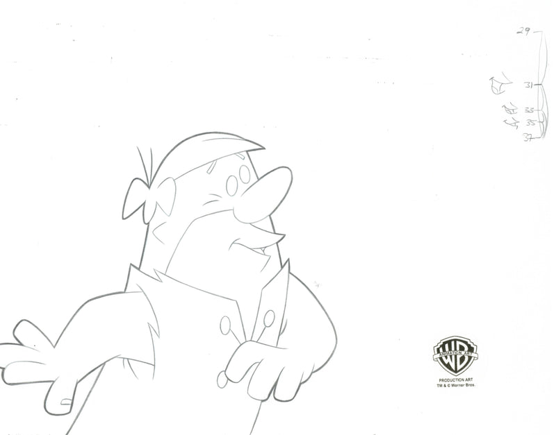 The Flintstones Original Production Cel With Matching Drawing Signed Bob Singer: Barney Rubble