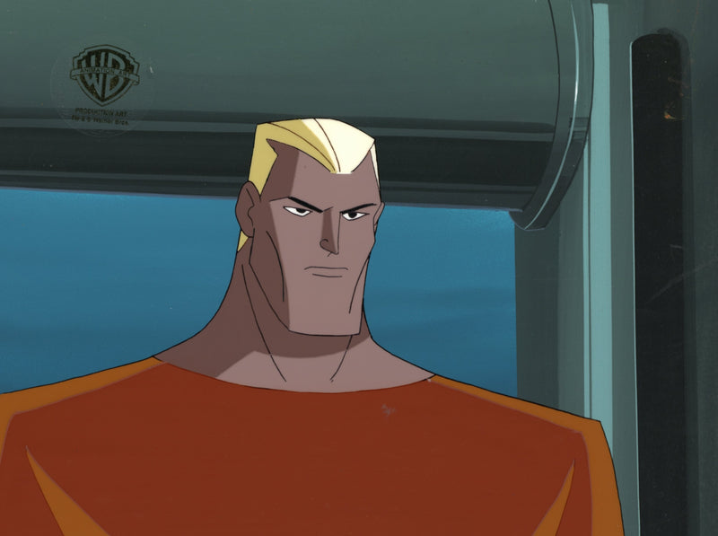 Superman the Animated Series Original Production Cel on Original Background with Matching Drawing: Aquaman