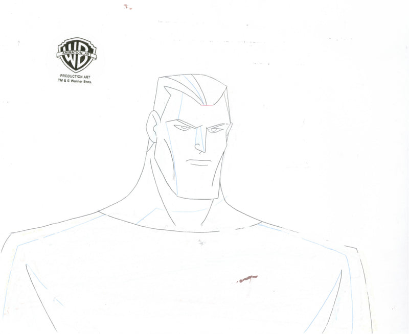 Superman the Animated Series Original Production Cel on Original Background with Matching Drawing: Aquaman