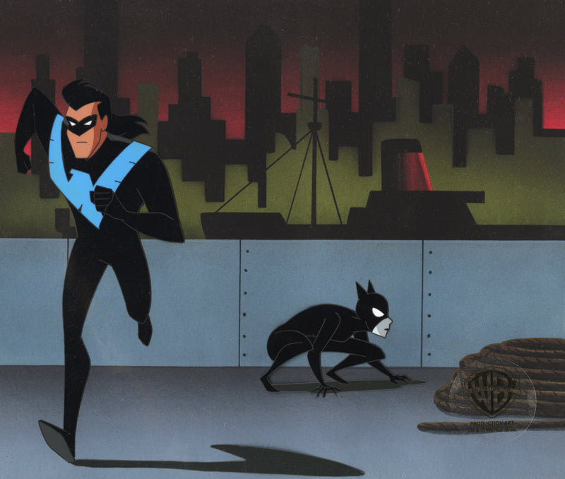 The New Batman Adventures Original Production Cel: Nightwing, Catwoman