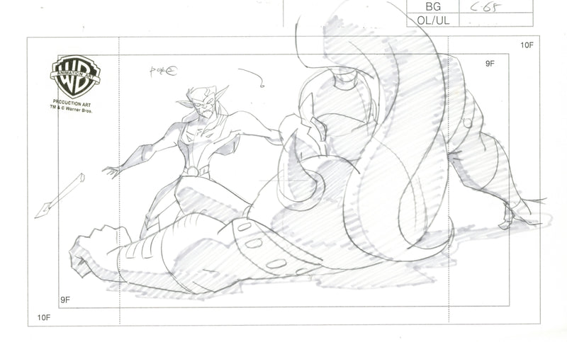Legion of Superheroes Original Production Drawing: Timberwolf, Hunter