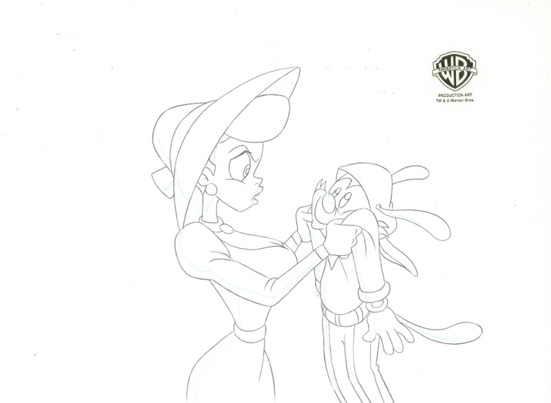 Animaniacs Original Production Cel on Original Background with Matching Drawing: Hello Nurse, Wakko