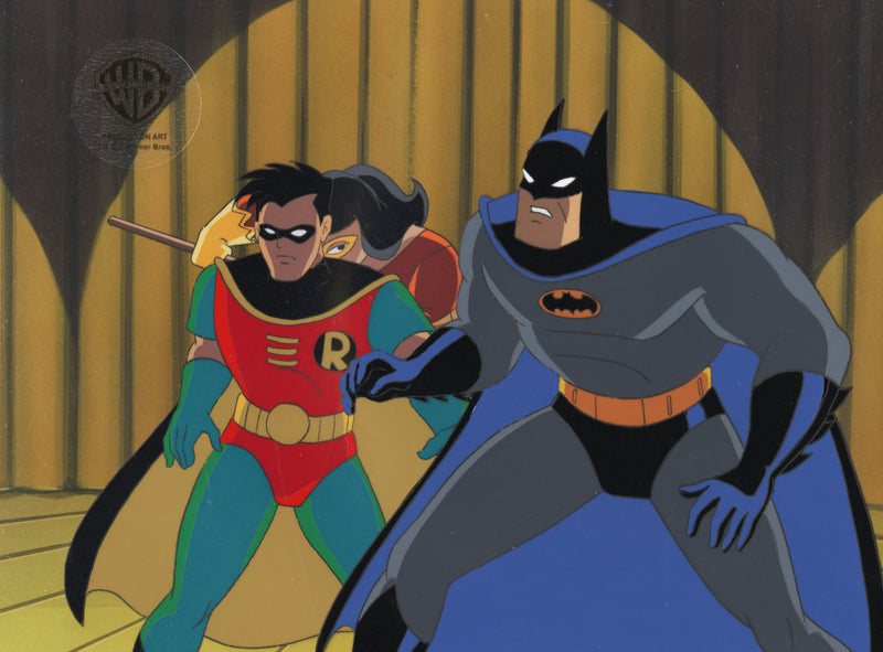 Batman The Animated Series Original Production Cel: Batman, Robin and Mighty Mom