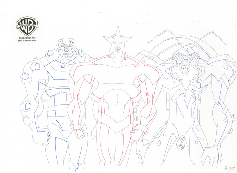 Justice League Unlimited Original Production Drawing: Gork, Evil Star, Hellgrammite