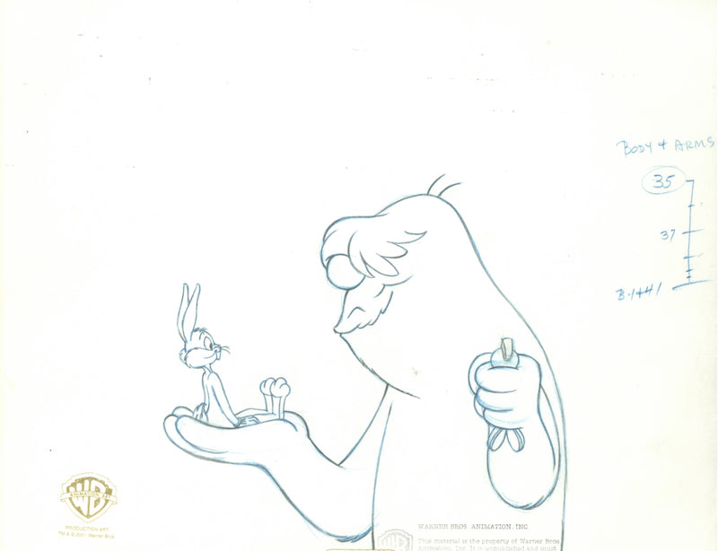 Looney Tunes Original Production Drawing: Bugs, Hugo, Marvin