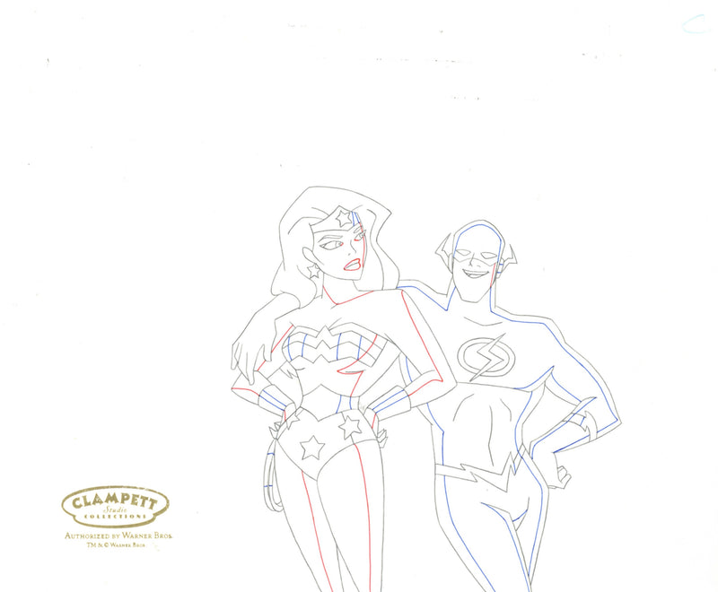 Justice League Original Production Drawing: Wonder Woman, The Flash