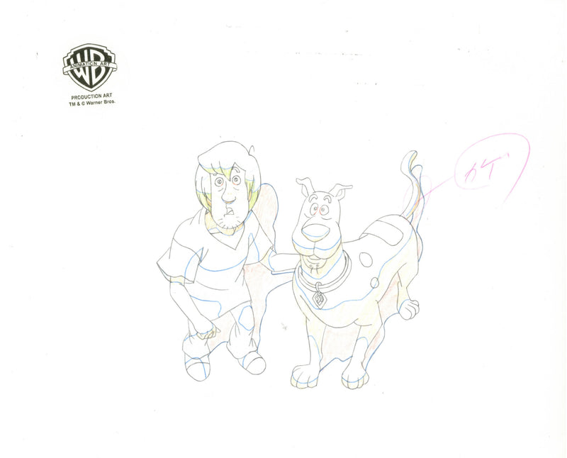 Scooby-Doo on Zombie Island Original Production Cel with Matching Drawing Signed by Bob Singer: Shaggy, Scooby