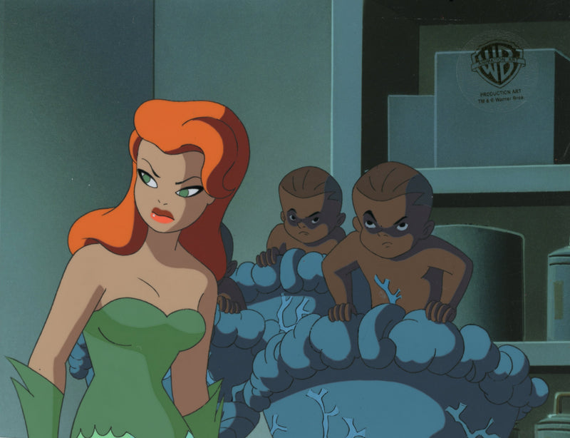 Batman The Animated Series Original Production Cel with Matching Drawing: Poison Ivy