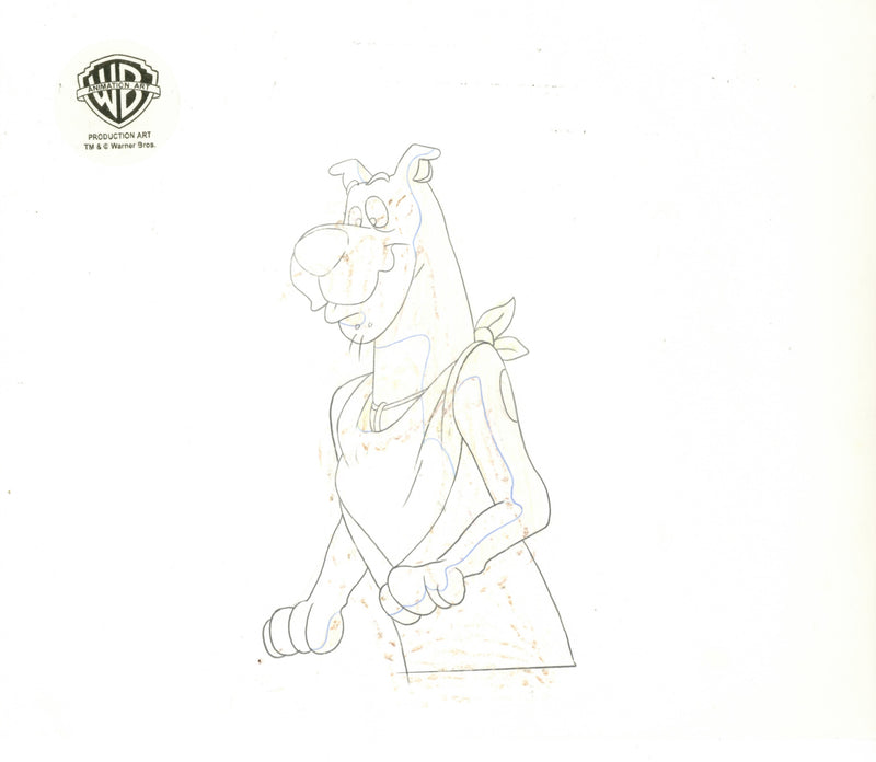 Scooby-Doo on Zombie Island Original Production Cel with Matching Drawings Signed by Bob Singer: Scooby-Doo and Shaggy