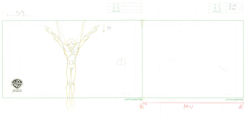 Teen Titans Original Production Pan Drawing: Red X