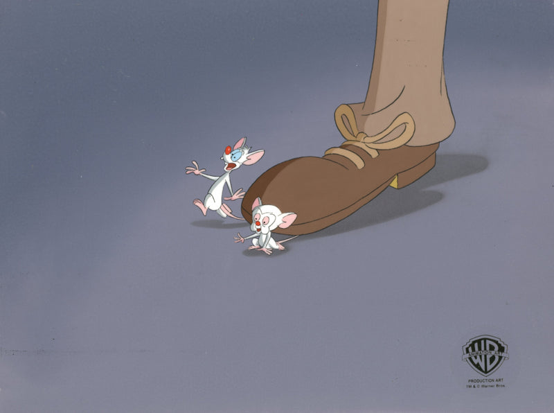 Pinky And The Brain Original Production Cel on Original Background: Pinky, Brain