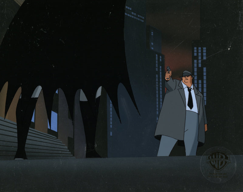 The New Batman Adventures Original Production Cel On Original Background: Batman, Harvey Bullock