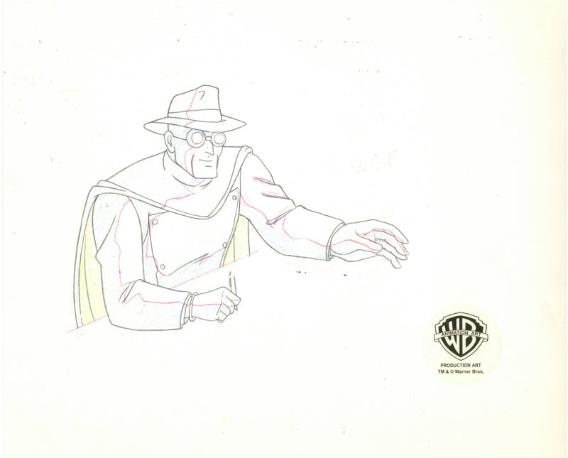 Batman The Animated Series Original Production Cel with Matching Drawing: Gray Ghost