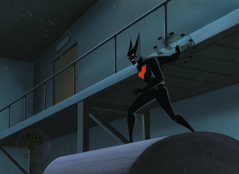 Batman Beyond Original Production Cel on Original Background with Matching Drawings: Batman