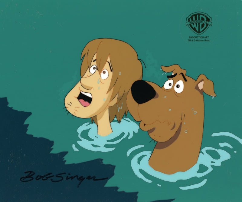 Scooby-Doo on Zombie Island Original Production Cel with Matching Drawing Signed by Bob Singer: Shaggy, Scooby