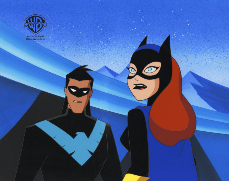 The New Batman Adventures Original Production Cel: Nightwing and Batgirl.