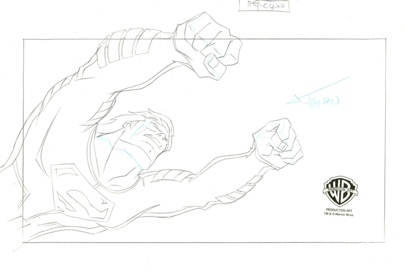 Superman: Doomsday Original Production Drawing: Superman