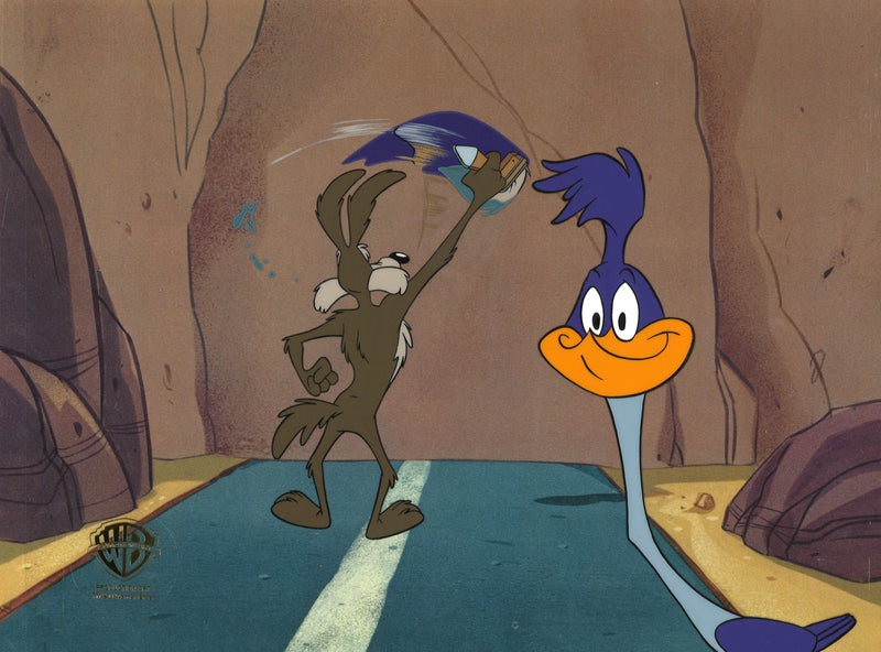 Looney Tunes Original Production Cel: Road Runner and Wile E. Coyote