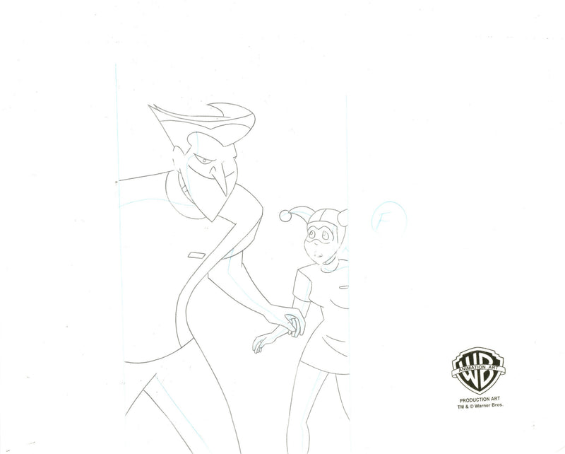 The New Batman Adventures Original Production Cel with Matching Drawing: Joker, Harley