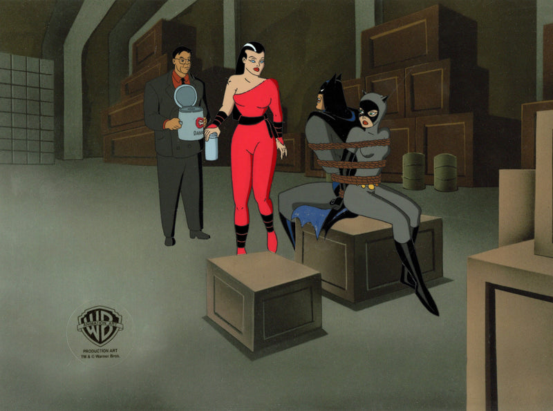 Batman The Animated Series Original Production Cel: Batman, Catwoman, Red Claw