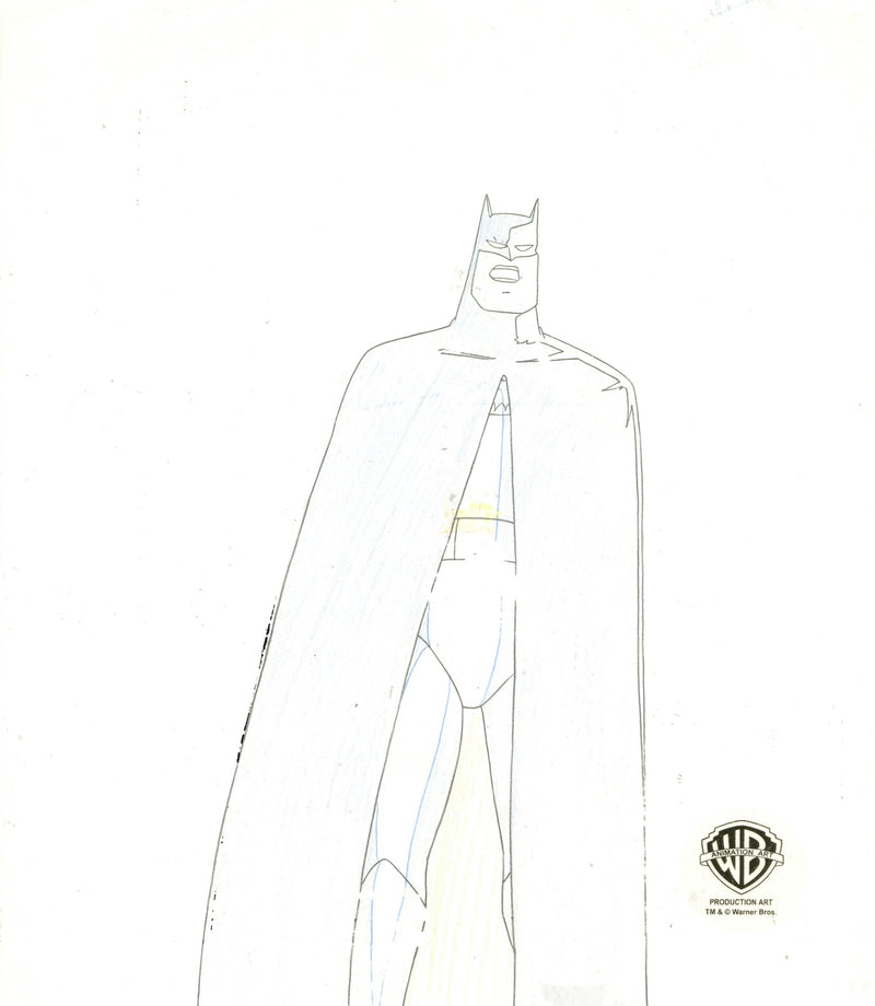 Batman The Animated Series Original Production Cel with Matching Drawing: Batman