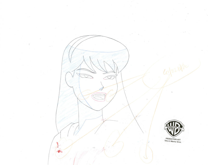 Superman The Animated Series Original Production Cel with Matching Drawing: Supergirl