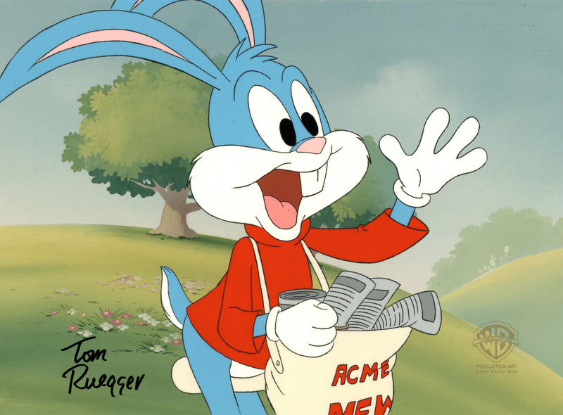 Tiny Toon Adventures Original Production Cel Signed by Tom Ruegger: Buster Bunny