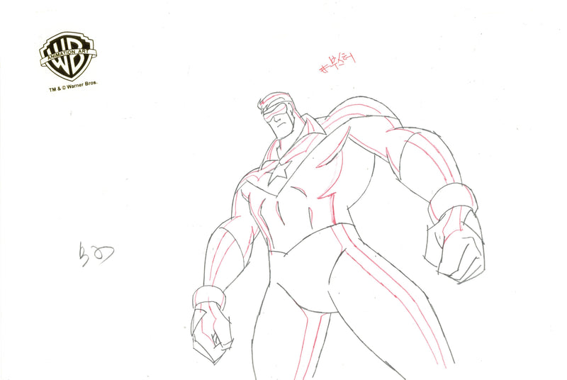 Justice League Unlimited Original Production Drawing: Booster Gold