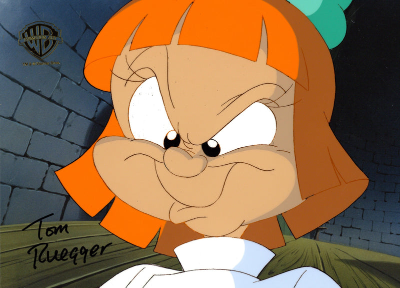 Tiny Toon Adventures Original Production Cel Signed by Tom Ruegger: Elmyra Duff