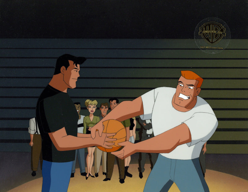 Superman The Animated Series Original Production Cel on Original Background with Matching Drawing: Clark, Kenny