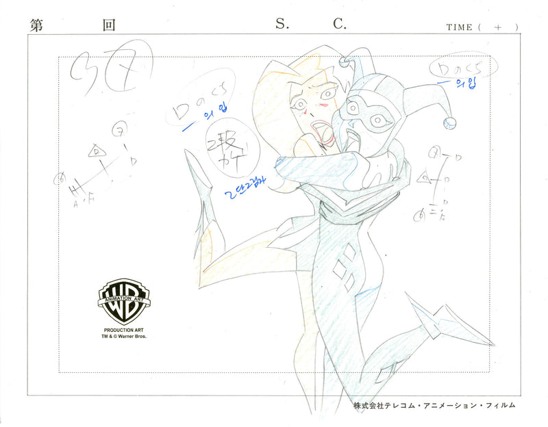 The New Batman Adventures Original Production Drawing: Harley, Ivy