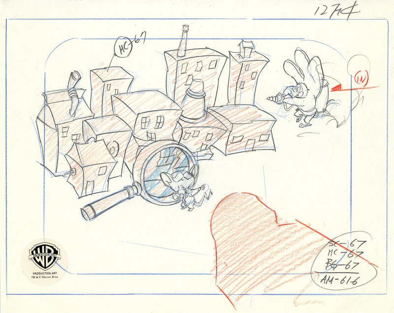 Pinky and the Brain Original Production Drawing: Pinky, Brain