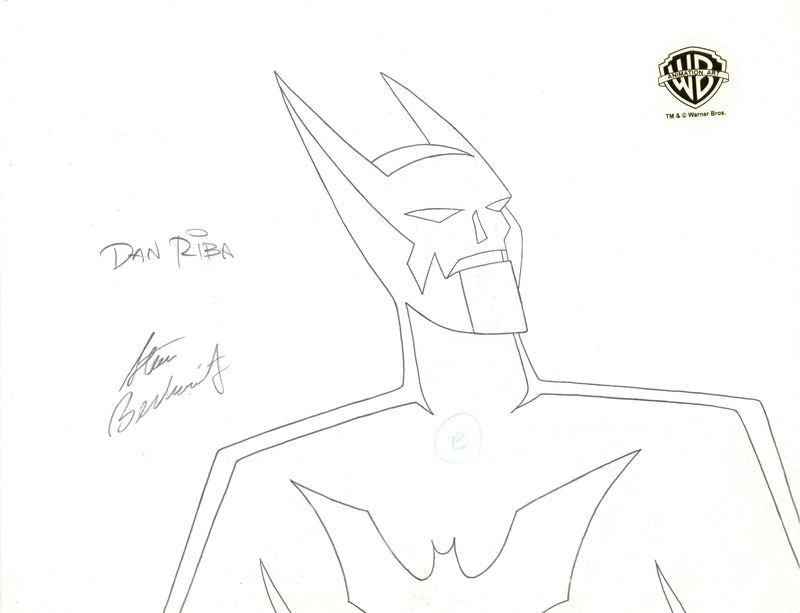 Batman Beyond Original Production Drawing Signed by Dan Riba and Stan Berkowitz: Batman