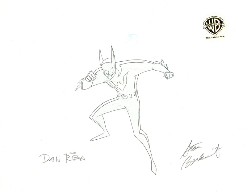 Batman Beyond Original Production Drawing Signed by Dan Riba and Stan Berkowitz: Batman