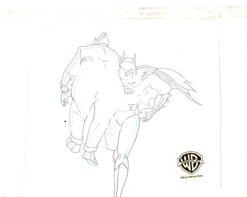 Batman The Animated Series Original Production Cel with Matching Drawing: Batman, Joker