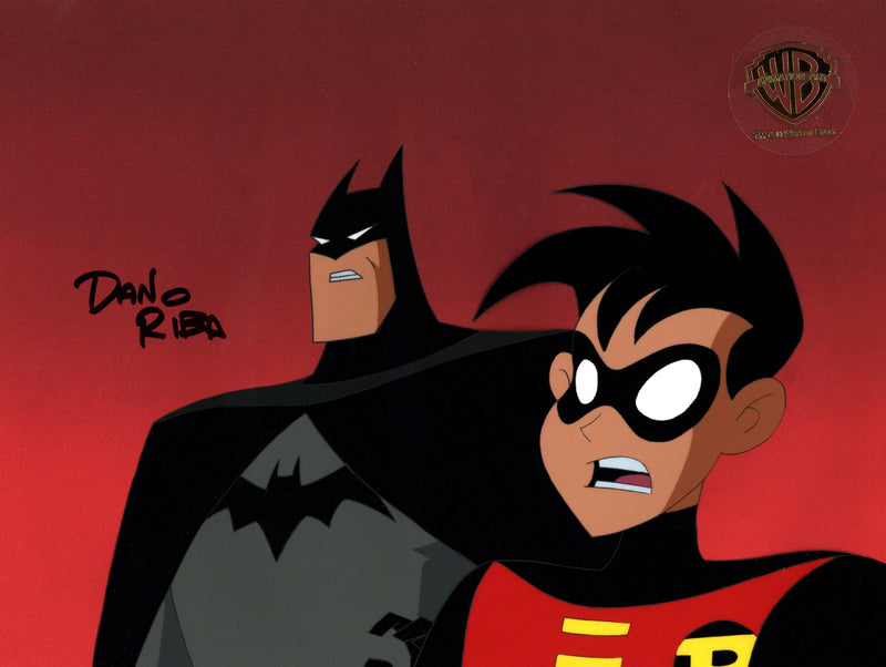 The New Batman Adventures Original Production Cel Signed by Dan Riba: Batman, Robin