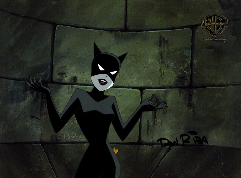 The New Batman Adventures Original Production Cel Signed by Dan Riba: Catwoman