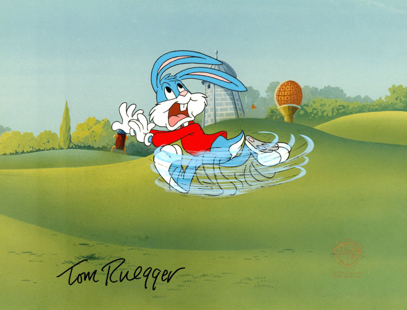 Tiny Toon Adventures Original Production Cel Signed by Tom Ruegger: Buster Bunny