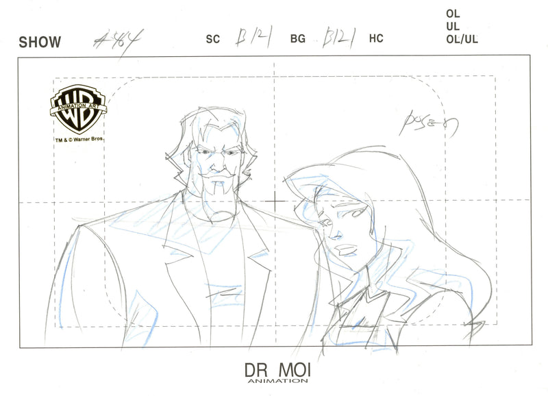 Justice League Unlimited Original Production Drawing: Green Arrow, Black Canary