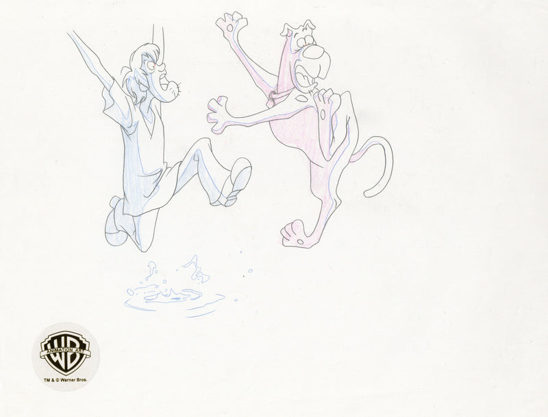 Scooby-Doo on Zombie Island Original Production Cel With Matching Drawing: Shaggy, Scooby